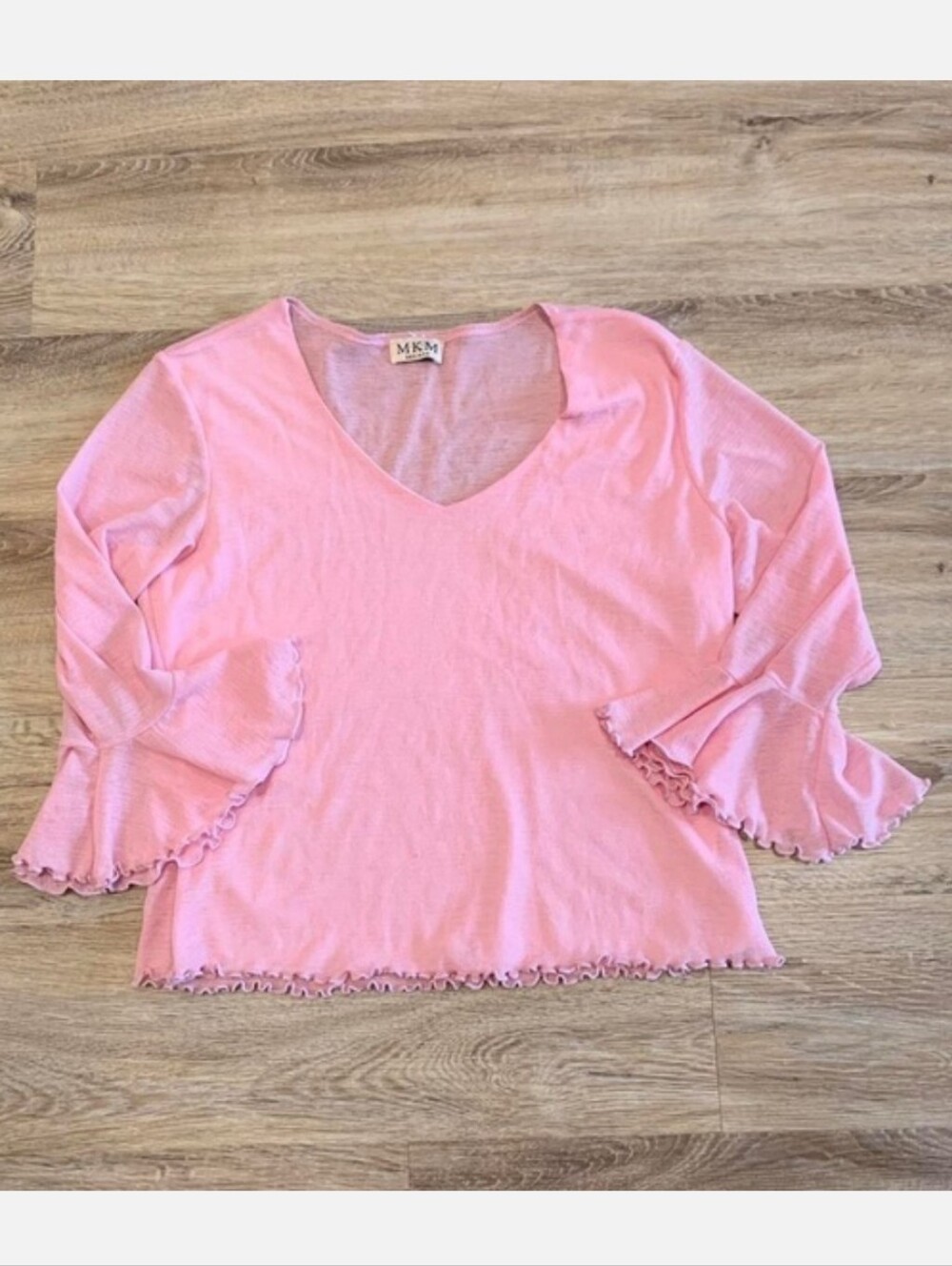 Y2K MKM Designs Barbie Pink Ruffle Sleeve Crop Top